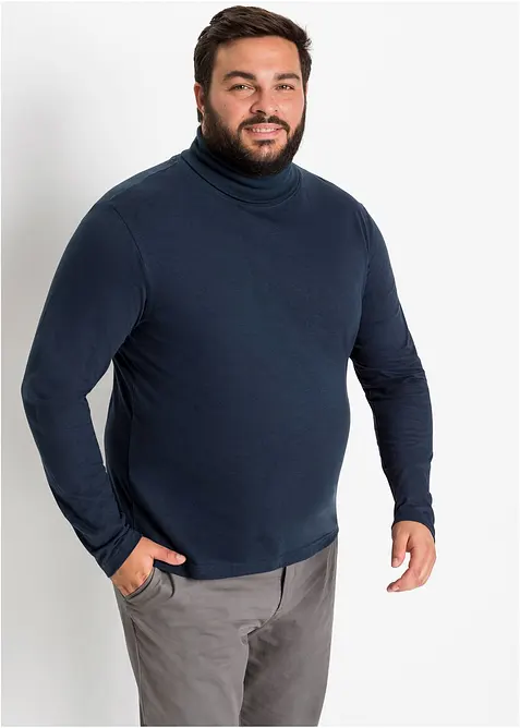 Langermet shirt med rullekrage i ren &oslash;kologisk bomull, bonprix