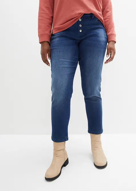 Boyfriend-termojeans Mid Waist, med myk innside, bonprix