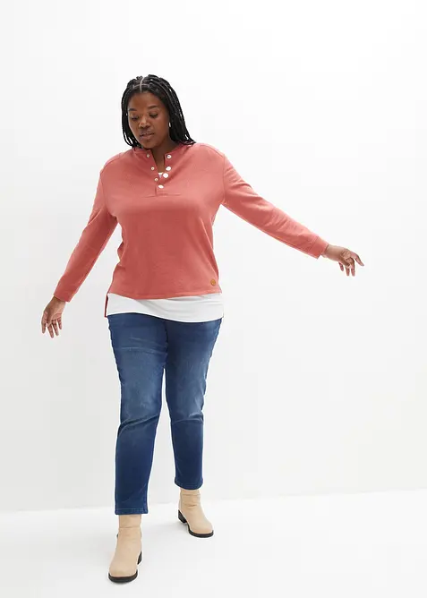 Boyfriend-termojeans Mid Waist, med myk innside, bonprix