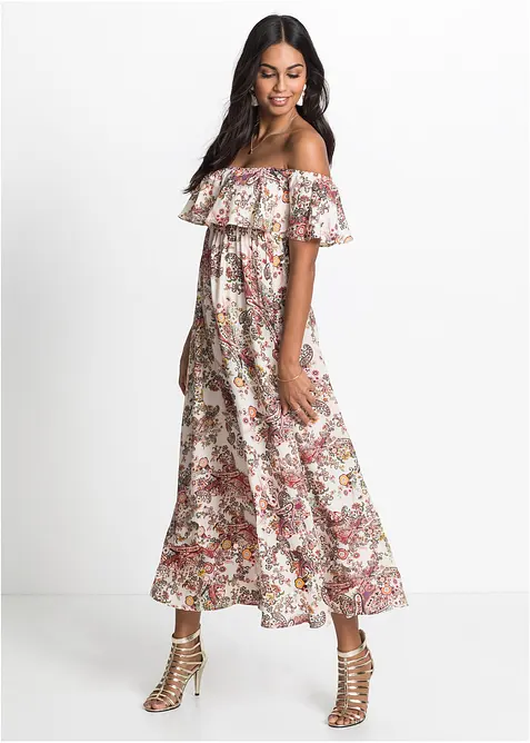 Carmen-kjole av lett viskose, bonprix