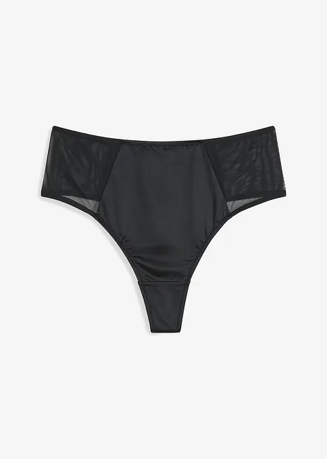 Stringtruse med høy midje og meshinnfelling, bonprix