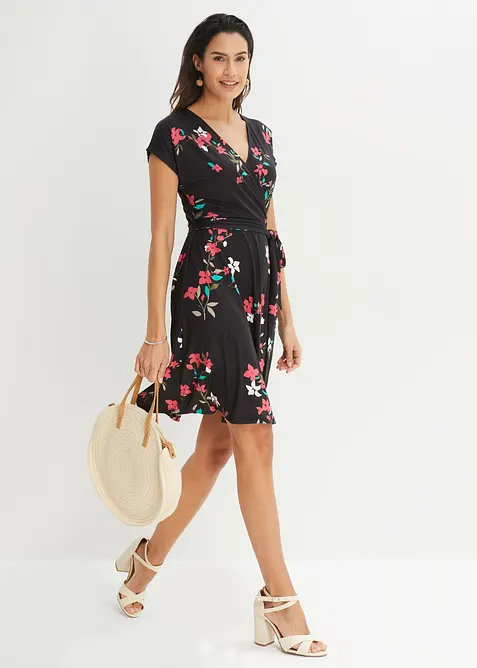 Jerseykjole i omslagsstil, bonprix