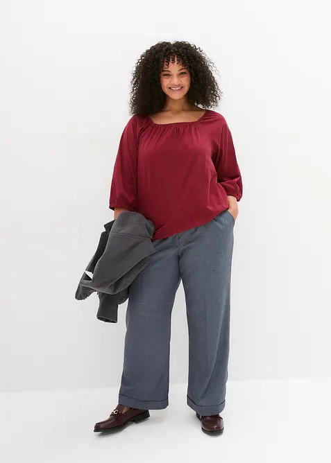 Trikotbluse i 100% økologisk bomull, bonprix