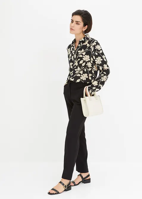 Chiffonbluse med print, bonprix