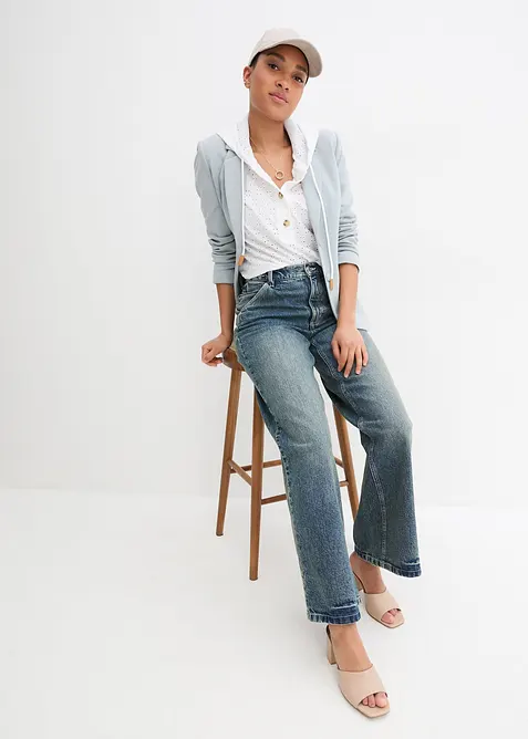 Wide Leg-jeans High Waist, Low Stretch, bonprix