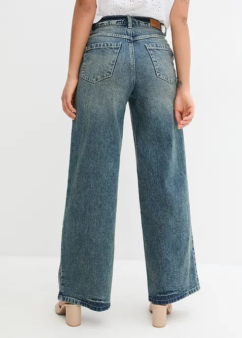 Wide Leg-jeans High Waist, Low Stretch, bonprix