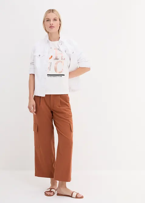 T-skjorte med glitterprint, bonprix