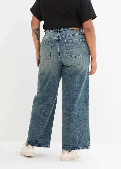 Wide Leg-jeans High Waist, Low Stretch, bonprix