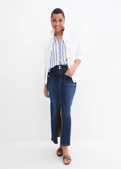 Crinkle bluse i lett viskose, bonprix