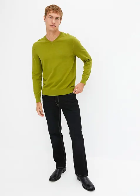 Finstrikket genser i myk bomullsmiks, bonprix