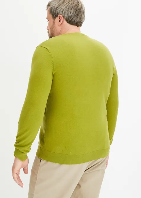 Finstrikket genser i myk bomullsmiks, bonprix