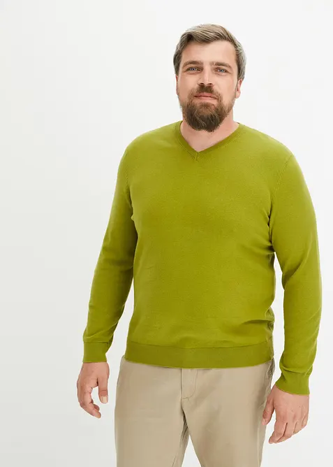 Finstrikket genser i myk bomullsmiks, bonprix