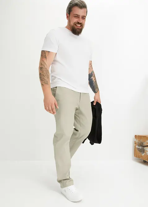 Relaxed Fit stretch-chinos med &oslash;kologisk bomull, Straight, bonprix