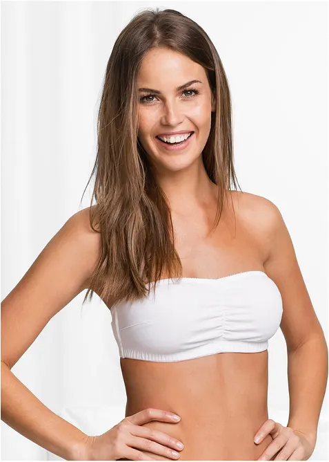 Bandeau-BH (A+B cup) med &oslash;kologisk bomull (2-pack), bonprix