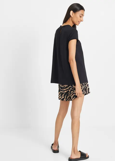 Bomullstopp med blonder, bonprix