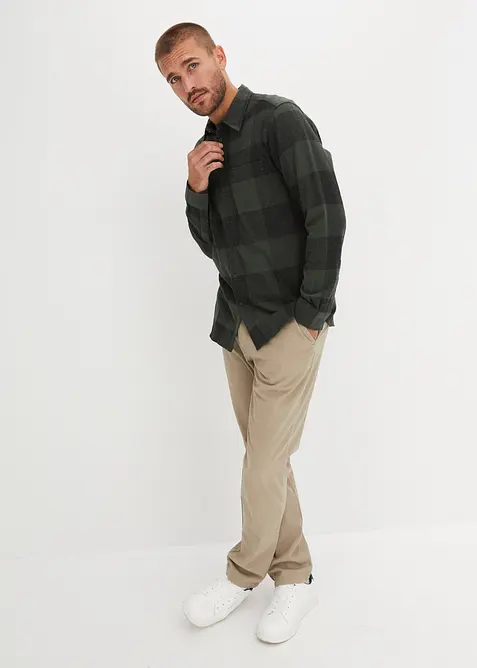 Langermet skjorte i myk bomullsflanell, bonprix