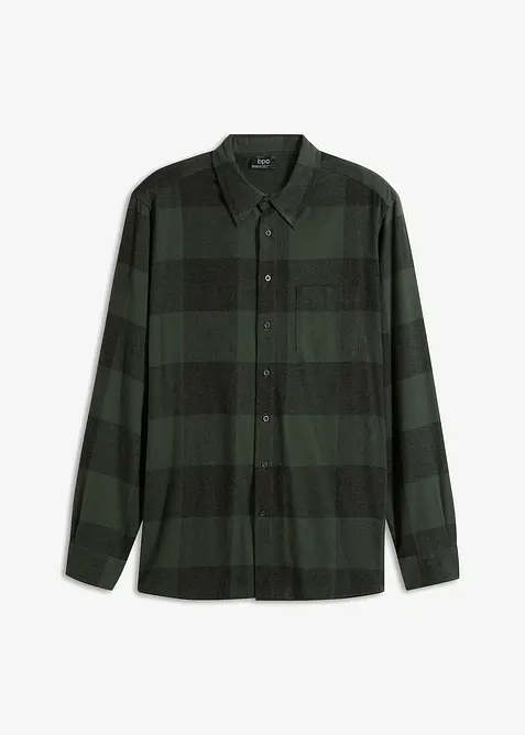 Langermet skjorte i myk bomullsflanell, bonprix