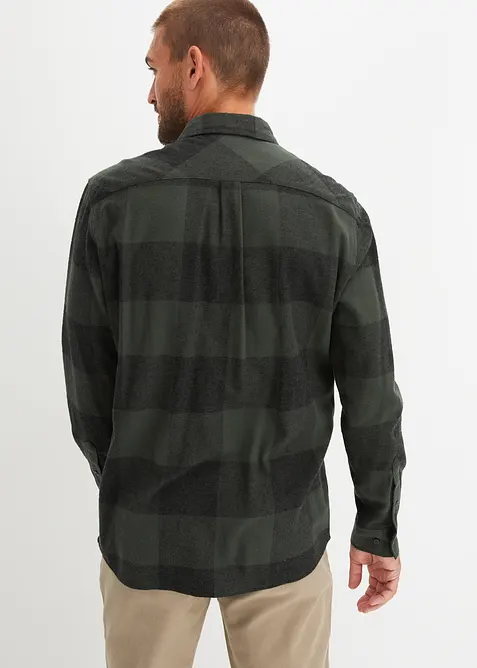 Langermet skjorte i myk bomullsflanell, bonprix