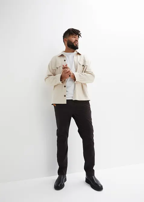 Regular Fit-slip on-bukse med stretch, Straight, bonprix