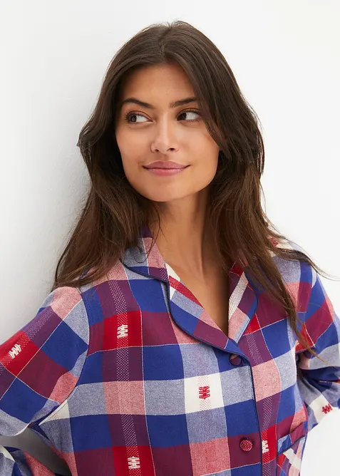 Nattkjole i vevd materiale med knepping, bonprix