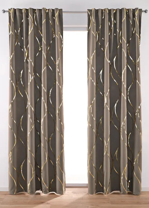 Mørkleggingsgardin med glanstrykk (1-pack), bonprix