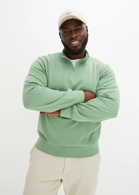 Sweatshirt med troyer-krage, bonprix