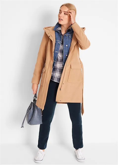 Kordfl&oslash;yelsbukse med stretch, bonprix