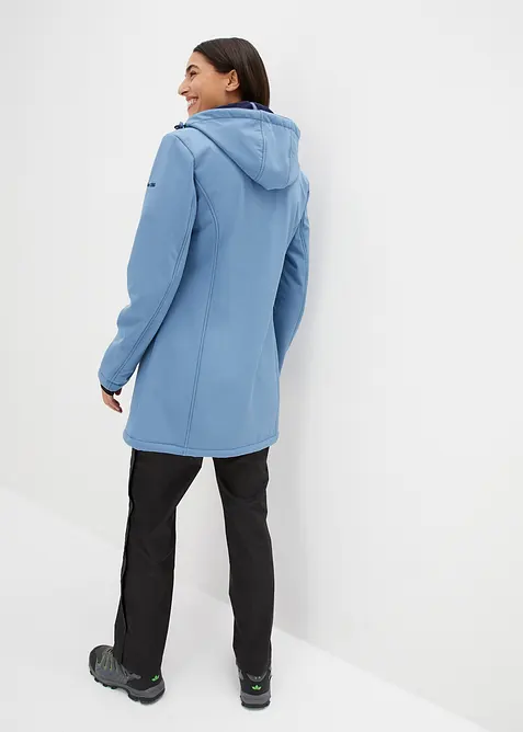 Vannavvisende funksjons-skalljakke i lang modell, myk fleece, bonprix