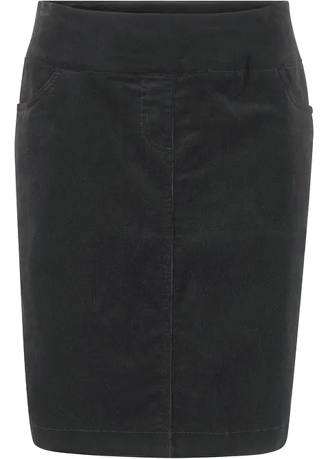 Skjørt i kordfløyel med stretch og komfortlinning, bonprix