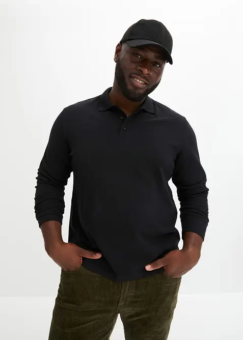 Piqu&eacute;-poloshirt, lang arm, bonprix