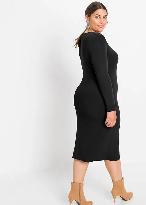 Strikket kjole i viskosemiks, bonprix