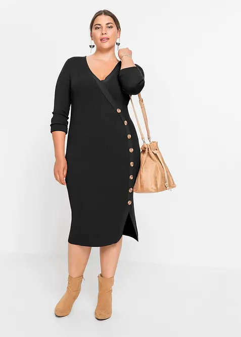 Strikket kjole i viskosemiks, bonprix