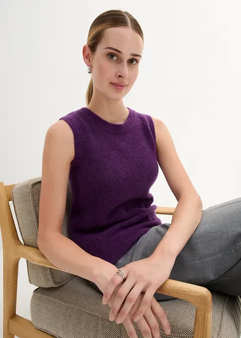 Ullvest med alpakkaull, bonprix