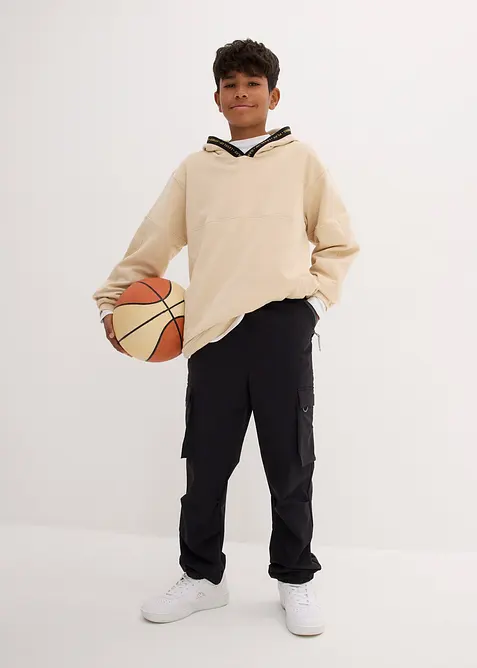 Softshell-cargobukse med stretch og regulerbar linning, vannavvisende, bonprix