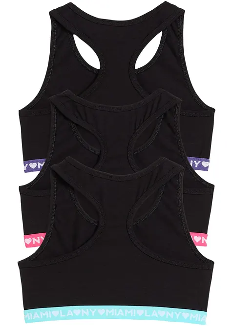 BH-topp med myk økologisk bomull (3-pack), bonprix