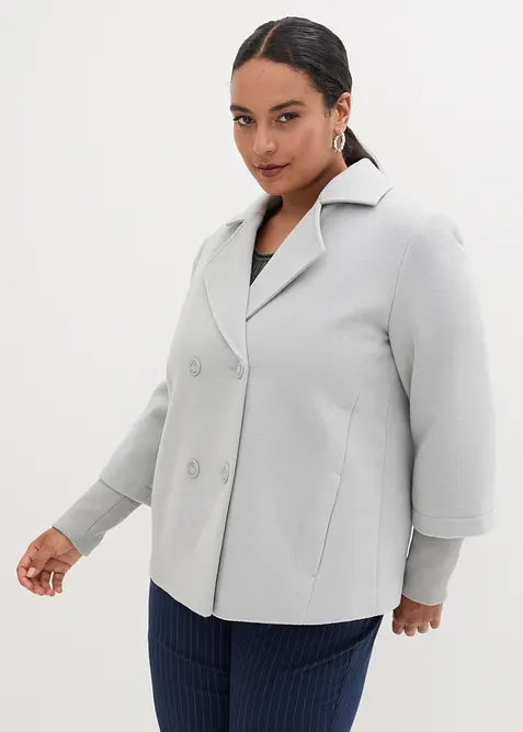 Caban-jakke med strikkede ermer, bonprix