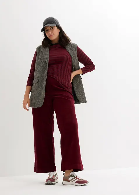 Stripet langermet topp med b&aring;thals, bonprix