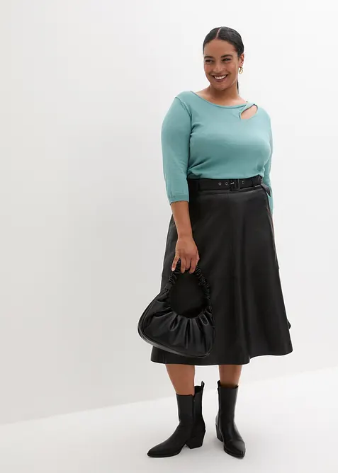 Finstrikket genser i viskosemiks, bonprix