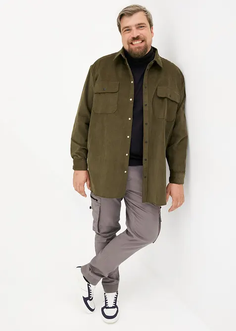 Pull on-bukse med stretch og cargolommer, Regular Fit, bonprix