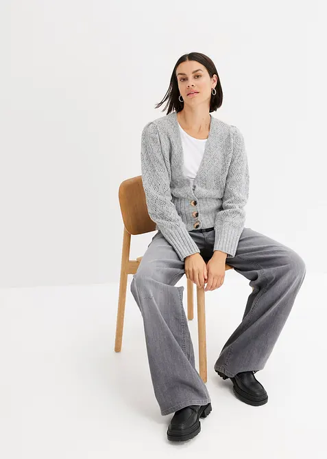 Finstrikket jakke, bonprix