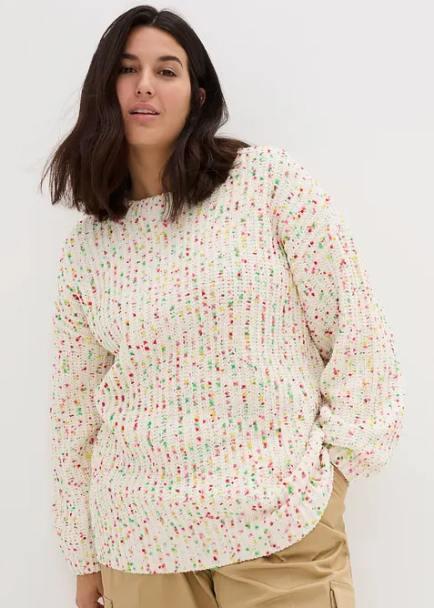 Oversized, grovstrikket genser, bonprix