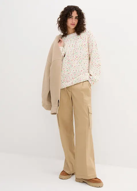 Oversized, grovstrikket genser, bonprix