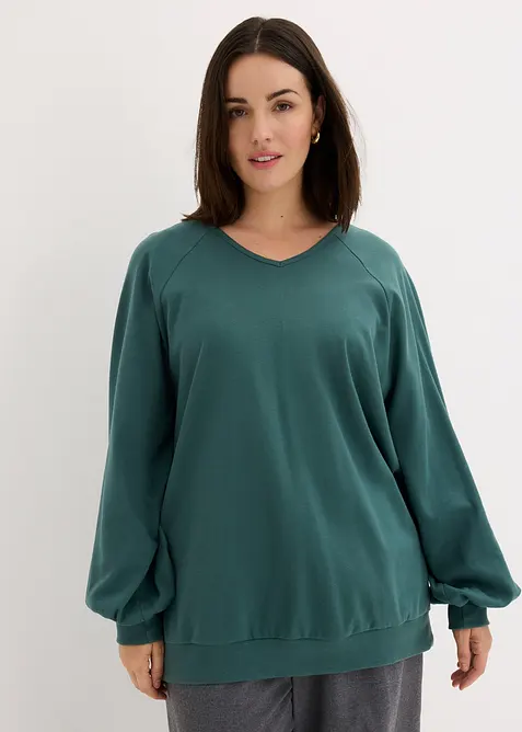 Oversized topp i 100% bomull, bonprix