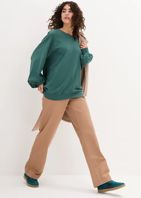 Oversized topp i 100% bomull, bonprix