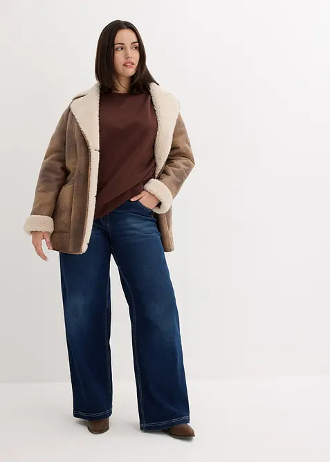 Oversized sweatshirt i formstabil, 100% &oslash;kologisk bomull, bonprix