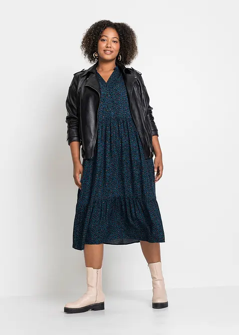 Midikjole i viskose, bonprix