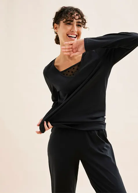 Pyjamas med tynn mesh, bonprix