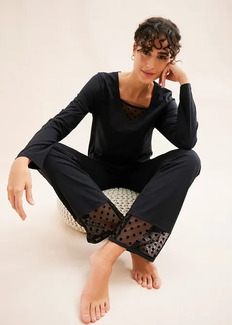 Pyjamas med tynn mesh, bonprix