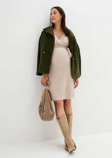 Svært myk og strikket mammakjole med 3/4-lange ermer, bonprix