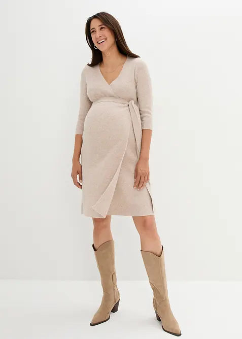 Svært myk og strikket mammakjole med 3/4-lange ermer, bonprix